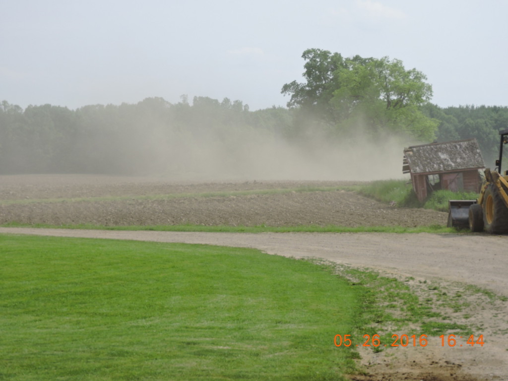 Particulate matter after tilling of Manure waste from Hartland Farms 5.26.2016